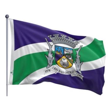 Imagem de Bandeira do Município de Rio das Ostras Dupla Face Estampada Tamanho 9
