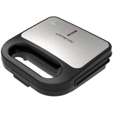 Imagem de Sanduicheira Elétrica Inox Compacta Antiaderente Cozinha Fácil - Unite