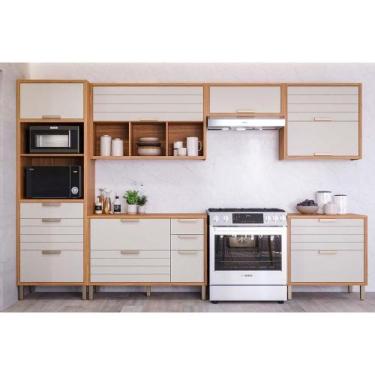 Imagem de Kit Cozinha Modulada 6 Peças Eloise (3Aéreos+2Balcões+1Paneleiro) CZ02