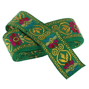 Imagem de dailymall Acabamento em renda com fita de renda estilo nacional para fita decorativa - Verde grama