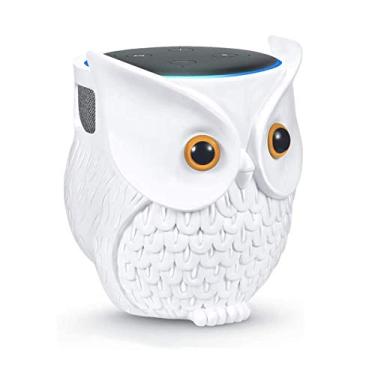 Imagem de LDYAN Suporte de coruja Echo Dot, suporte de alto-falante inteligente de estátua de coruja para Echo Dot 4ª, 3ª, 2ª e 1ª geração, Google Home Mini, Google Nest Mini 2ª geração, decoração de desenho