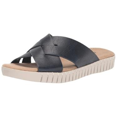 Imagem de Easy Street Sandália lisa Brylee feminina, Azul marino, 8 Wide