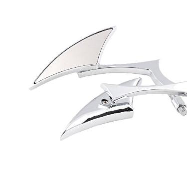 Imagem de Espelhos retrovisores universais de lança de motocicleta personalizados da OKSTNO para Cruiser Touring Rebel 250 Shadow 600 750 VTX VT1300 1800 (adaptadores 8 mm e 10 mm) par (cromado)