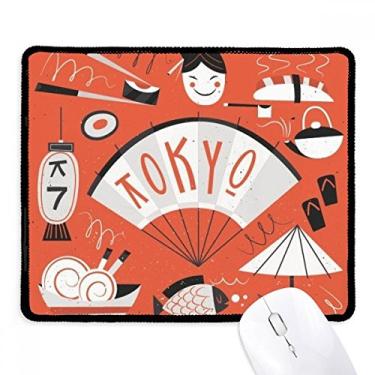 Imagem de Sushi Geisha Japan Tokyo Mousepad japonês borda costurada tapete de borracha para jogos