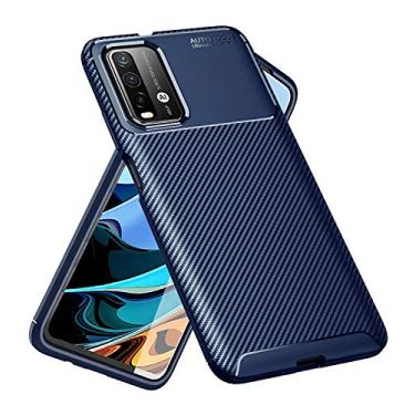 Imagem de Capa Capinha Anti Impacto Para Xiaomi Poco M3 com Tela de 6.53" polegadas - Case Com Desenho Fibra De Carbono Shock Queda - Danet (Azul)