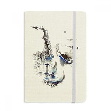 Imagem de Sax Building Guarda-chuva Aquarela Caderno Oficial de Tecido Capa Rígida Clássico Diário
