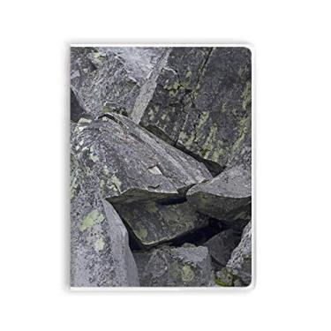 Imagem de Caderno de anotações Dark Stone Pieces papel de parede, rachaduras, musgo, capa de goma
