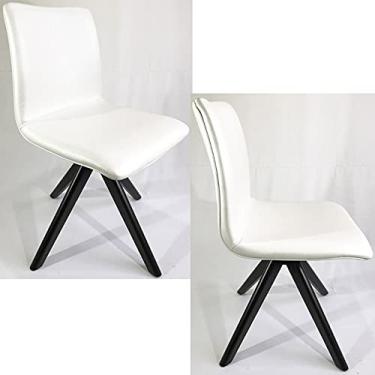 Imagem de Kit 2 Cadeiras de JANTAR Amanda facto branco base madeira maciça - Poltronas do Sul