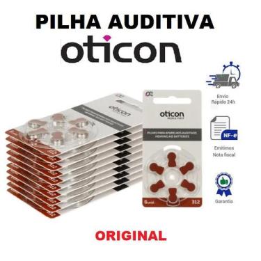 Imagem de Pilha Auditiva Oticon 312 - 10 Cartelas (60 Baterias)