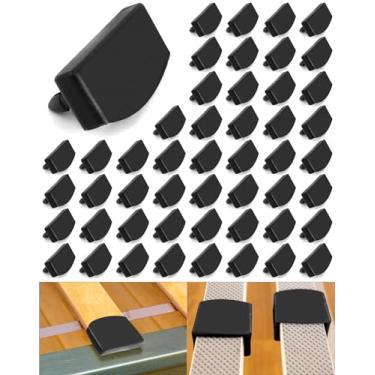 Imagem de QWORK Tampas de plástico para cama, 50 peças laterais e centrais de substituição para camas de solteiro, casal e king size (55 mm x 9 mm dentro)