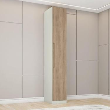 Imagem de Guarda Roupa 1 Porta com 6 Prateleiras Seletto Henn Areia Hp/Jequitibá