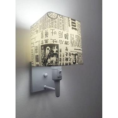 Imagem de Arandela Quadrada com Inter Liga e Cúpula Tecido, Vivare Iluminação, Arandela Parede2019 CZNY-41, Cinza, Pequeno