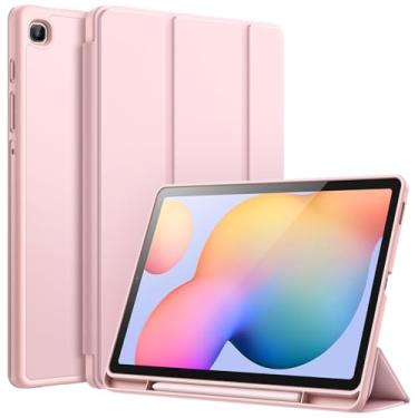 Imagem de JETech Capa para Samsung Galaxy Tab S6 Lite 10,4 Polegadas 2024/2022/2020 com Suporte para Caneta S, Capa para Tablet com Parte Traseira de TPU Macio, Ativação/Repouso Automático (Ouro Rosa)