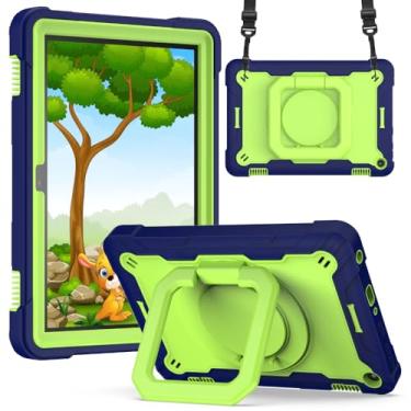 Imagem de Capa giratória de 360 graus para Kindle Fire HD 8/HD 8 Plus 2020, capa híbrida 2 em 1 com alça de ombro (DBL-GR, Fire HD 8 Plus 2020)