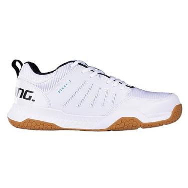 Imagem de Salming Rival Tênis masculino de squash (branco/supersônico) e preto/branco (quash, raquete, vôlei, floorball), Branco, 39