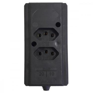 Imagem de Tomada Barra Interneed   Dupla 10/20A 2 Polos +Terra Preta  68945, Pre