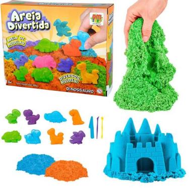 Imagem de Areia De Modelar Brinquedo Infantil Sensorial 300g Divertida Colorida 