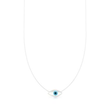 Imagem de Colar Silicone Com Pingente Olho Grego Em Madrepérola - Tulerry Semijo