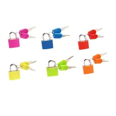 Imagem de VEDA 6 cadeados de bagagem com chaves, fechaduras de mala, mini cadeado, cadeado de metal para mochila, terno para armário escolar, academia