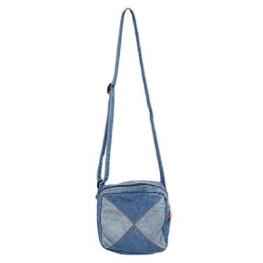 Imagem de GOQUFOY Bolsa tiracolo pequena para mulheres, bolsa de ombro jeans, bolsa de ombro para meninas adolescentes, bolsa de celular com alça ajustável, Azul claro, Small