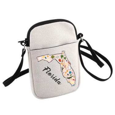 Imagem de Bolsa tiracolo Florida Icons Relocation Gift Florida Travel Small Sling Bag Beach Lover, Branco