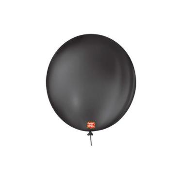 Imagem de Balão de Festa Látex Liso 9''23cm Redondo  - Preto Ebano - 50 unidades