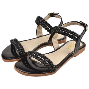 Imagem de Sandália Rasteirinha Menina Moça Tranças Delicada Estilosa - GPM  Shoe