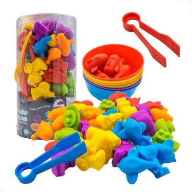 Imagem de Brinquedo Montessori Educativo Animais De Silicone Classificação Das Cores Pinça (Meios de Transportes)