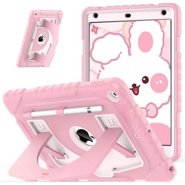 Imagem de OKP Capa infantil para iPad 9ª/8ª/7ª geração de 10,2 polegadas (2021/2020/2019), capa protetora resistente para iPad 9, 8, 7ª geração com suporte embutido, suporte de lápis para crianças, meninas,