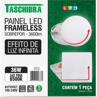 Imagem de Luminaria Led Plafon Taschibra Frameless Borda Infinita Externo Quadra