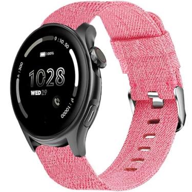 Imagem de Pulseira de relógio inteligente Cubitt Viva Pro, pulseira de substituição de tecido de nylon respirável Lamshaw compatível com Smart Watch Cubitt Viva Pro, Viva, Aura Pro, Aura (rosa, pulseira de