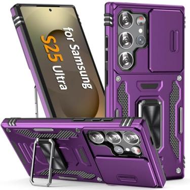 Imagem de SEFING Capa para S25 Ultra Capa para celular S 25 Ultra com anel de suporte, com capa para câmera, suporte magnético para carro, para Samsung Galaxy S25 Ultra (roxo)