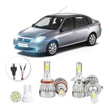 Imagem de Kit Lampadas Led Renault Symbol Todos H11 H4 20000lm - V10, Branco
