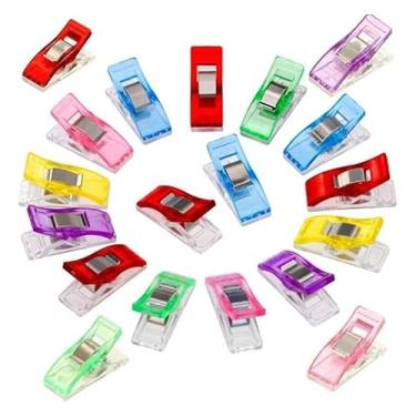Imagem de 25 Clips Pregador Ou Grampo Para Costura Quilting Colorido Mini Newz Tecido Plástico Resistente Esses Prendedores São Perfeitos Para Fixar Tecidos E Outros Materiais Durante Seus Projetos