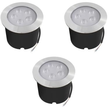 Imagem de Kit 3x Balizador Blindado Piso Solo Externo Led Embutir 5w 3000K Bivolt