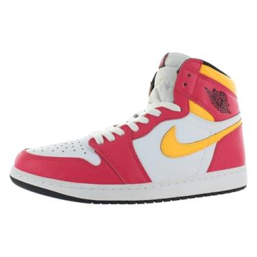 Imagem de Nike Tênis de basquete masculino Air Jordan 1 Mid, Light Fusion Vermelho Branco Laser O, 41