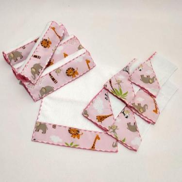 Imagem de Kit com 5 Fraldinha de Boca Dupla Camada + 5 Toalhinha de Ombro Bebê 1