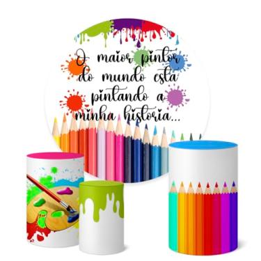 Imagem de Trio Capas Cilindro + Painel 1,50m O Maior Pintor do Mundo (K1OMP0001)