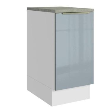 Imagem de Balcão 40Cm 1PTA Branco/Cinza Lux Madesa Branco/Cinza