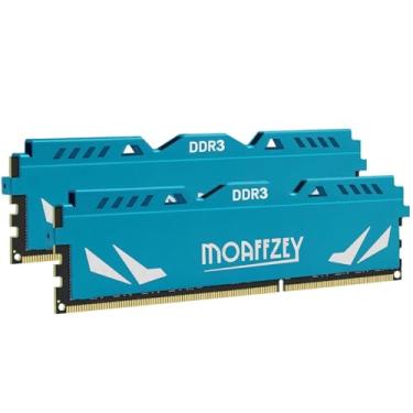 Imagem de Moaffzey 8 GB (2 x 4 GB) DDR3 RAM 1600 MHz PC3-12800 CL11 Memória de computador desktop, 240 pinos 1,5V 2Rx8 Dual Rank Non-ECC Unbuffered PC computador RAM Stick Upgrade - Azul