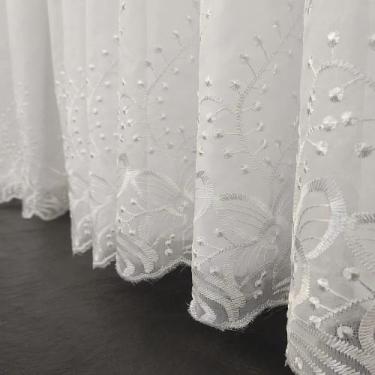 Imagem de Cortina Para Porta Janela Voil Bordado Com forro Microfibra 4,00x2,50 