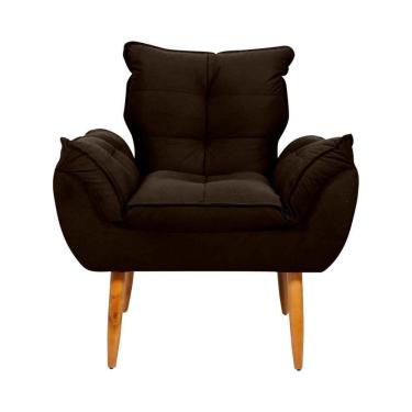 Imagem de Poltrona Opala Tokio Para Descanço Confortável Toquio Matrix Suede Marrom