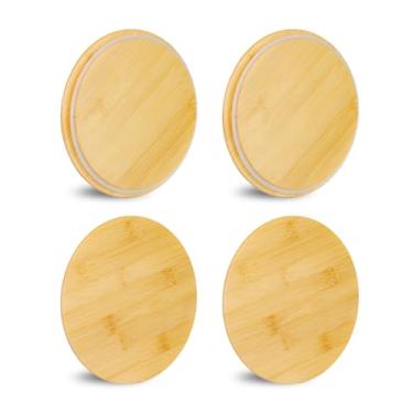 Imagem de TERESRY Tampas de madeira de substituição para recipientes de vidro Pyrex 7402-PC*4, tampas de bambu para tigelas de vidro Pyrex de 7 xícaras, tampas de tigela com pacote com 4 à prova de vazamento