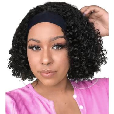 Imagem de Peruca com faixa de cabeça XSY Deep Wave Human Hair 10A Grau 20cm Natu