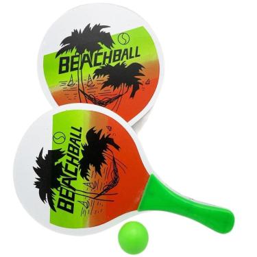 Imagem de Kit Beach Tennis Com 2 Raquetes 1 Bola Beach Ball Praia