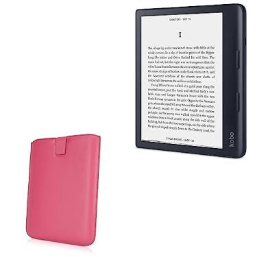 Imagem de BoxWave Capa compatível com Kobo Sage (capa da BoxWave) – Bolsa de couro Designio, bolsa acolchoada de couro genuíno para Kobo Sage, Kobo Sage, Forma – Coral