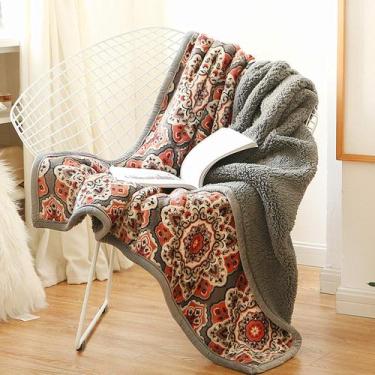 Imagem de Manta UKELER Floral Sherpa para Cama King Size 230x275 cm Poliéster