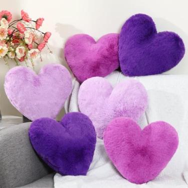Imagem de Almofadas de coração de pele de coelho sintética Liliful, 6 peças, 30 
