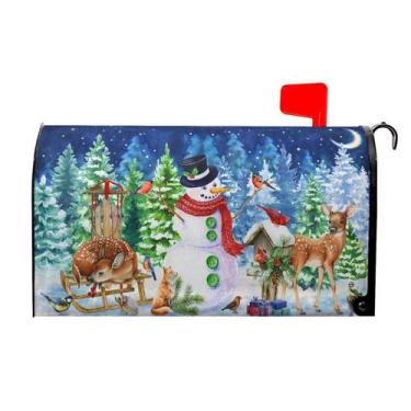 Imagem de Capa de caixa de correio Harooni Christmas Winter 65x53 cm Impermeável