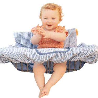 Imagem de Capa de carrinho de bebê Binxy Baby 2 em 1 com brinquedos azuis